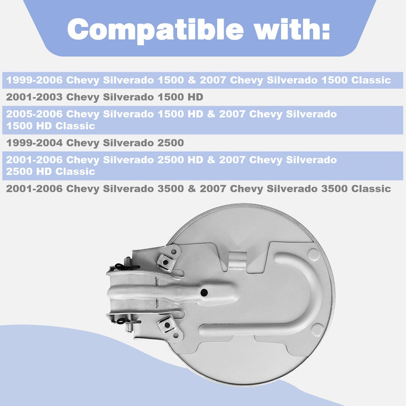 Gas Tank Door Cover Compatible with 1999-2006 Chevy Silverado GMC Sierra Pickup, Fuel Cap Only for Trucks with Steel Bed 0856-029