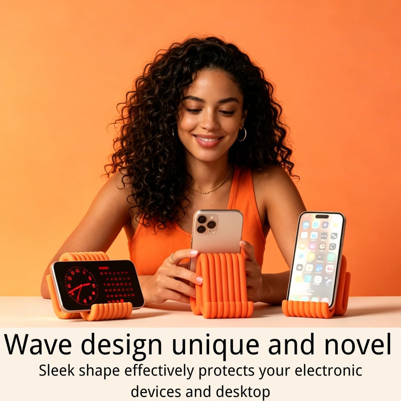 Personalized Phone Stand for Desk, Phone Holder, Fun Desktop Phone Stand | for Home, Decor, Kitchen, Tabletop, Office orange