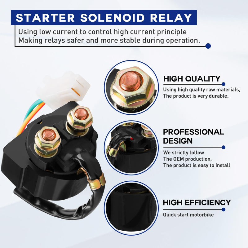 Starter Solenoid Relay for Yamaha YFM350 Warrior 350 1987-2004 Big Bear 350 1987-1999 Moto-4 350 1985-1989 Wolverine 350 1996-2005