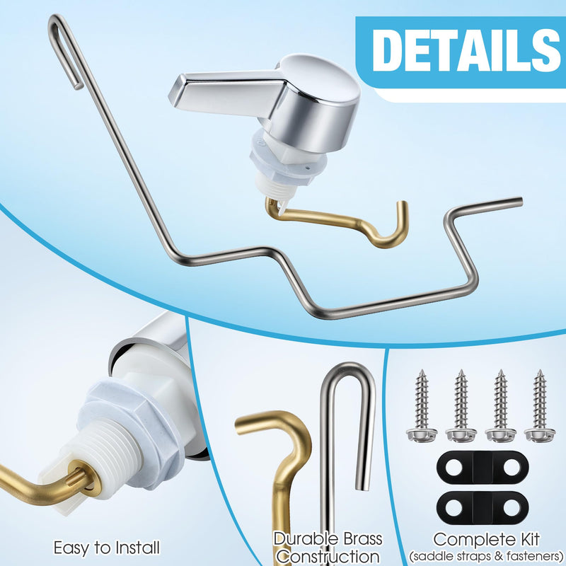 Dreyoo Pressure Assist Toilet Lever Compatible with 738254-0020A, Hand Trip Lever Compatible with American Standard Pressure Assisted 4086 Toilet Tank, Polished Chrome(Left Hand) 1 Left Hand