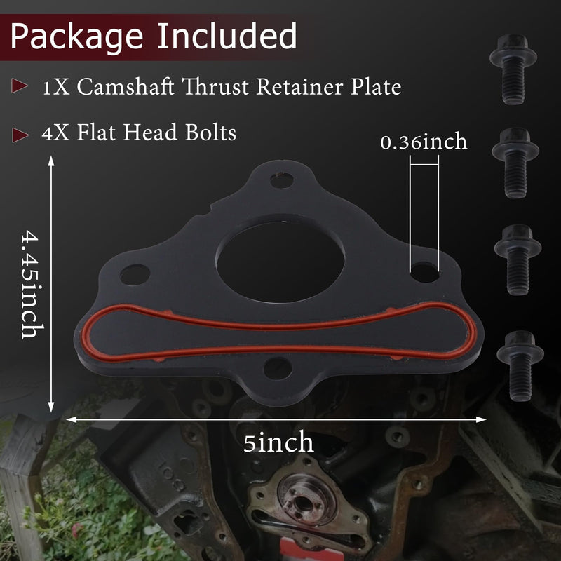 12589016 Camshaft Retainer Thrust Plate Gasket with Bolt Kit Fit for GM LS LT Gen III IV V Engines LS LS1 LS2 LS3 LQ4 LQ9 4.8L 5.3L 6.0L 6.2L