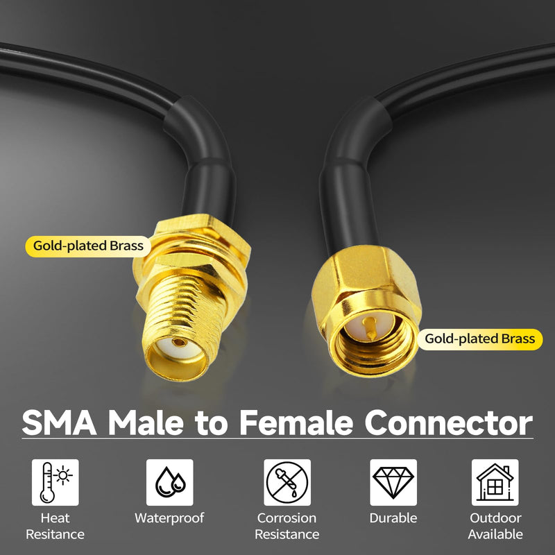 Superbat SMA Cable Extension SMA Male to Female Cable 32ft 50 Ohm Coax for SDR Antenna Ham Radio, 3G 4G LTE Antenna, ADS-B, GPS Meter Radio etc.