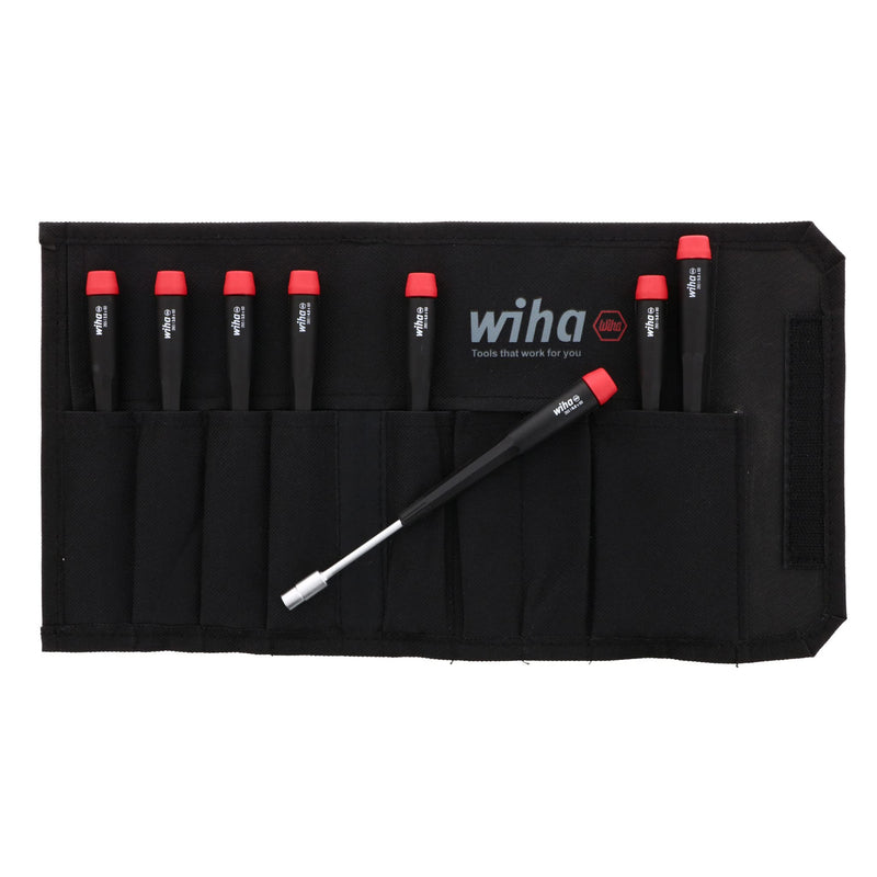 Wiha 26598 Nut Driver Set, Metric In Canvas Pouch, 8 Piece