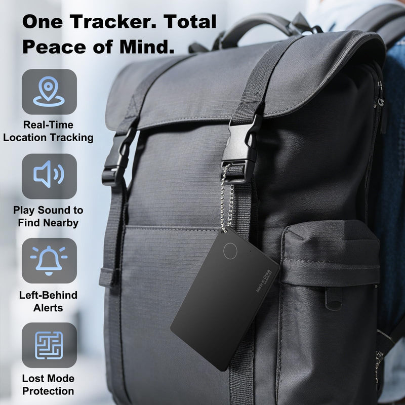 Wallet Tracker for Apple Find My, [Apple MFi Certified], iOS Only | 5+ Year Battery, Ultra-Slim Smart Card Tracker for Walle, Wallet Tracker Card forWallet, Passport, Luggage, Purse & Backpack Black