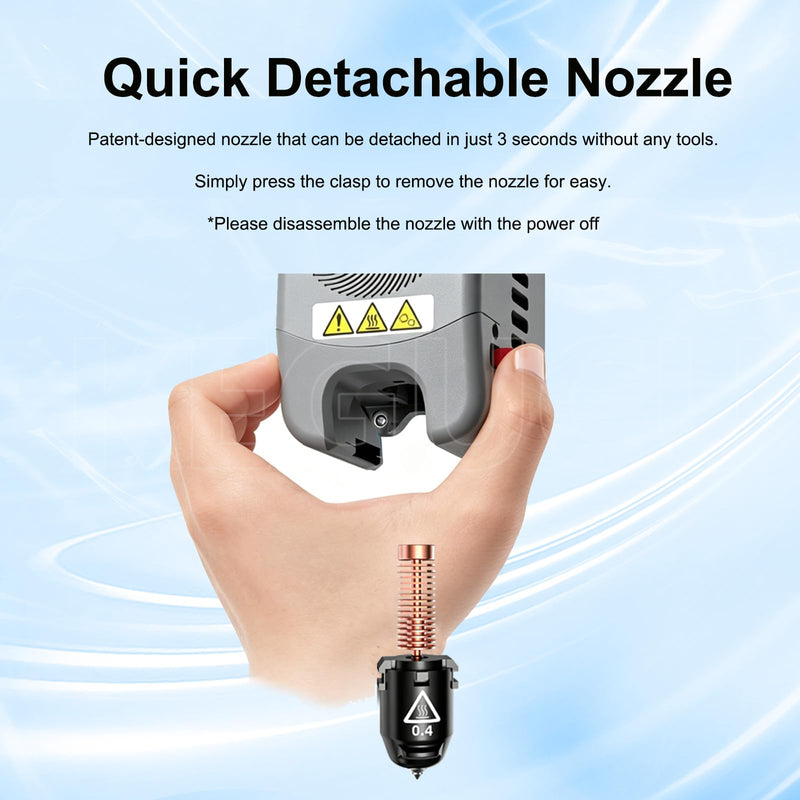 1 PK Original 0.4mm AD5M Nozzle for Flashforge AD5M/AD5M Pro, 280℃ AD5M High Flow Hotend with 32mm³/s and 3-Second Quick Release, OEM Replacement Part for flashforge AD5M Accessories 0.4mm AD5M Series Nozzle