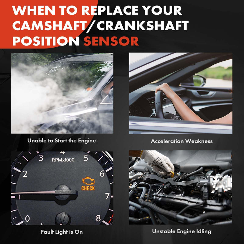 A-Premium Engine Camshaft Position Sensor Compatible with Honda CR-V 2010-2014, Civic 2012-2015, Accord 2008-2012, Crosstour 2012-2015 & Acura TSX 2009-2014, ILX 2013-2015, 2-PC Set
