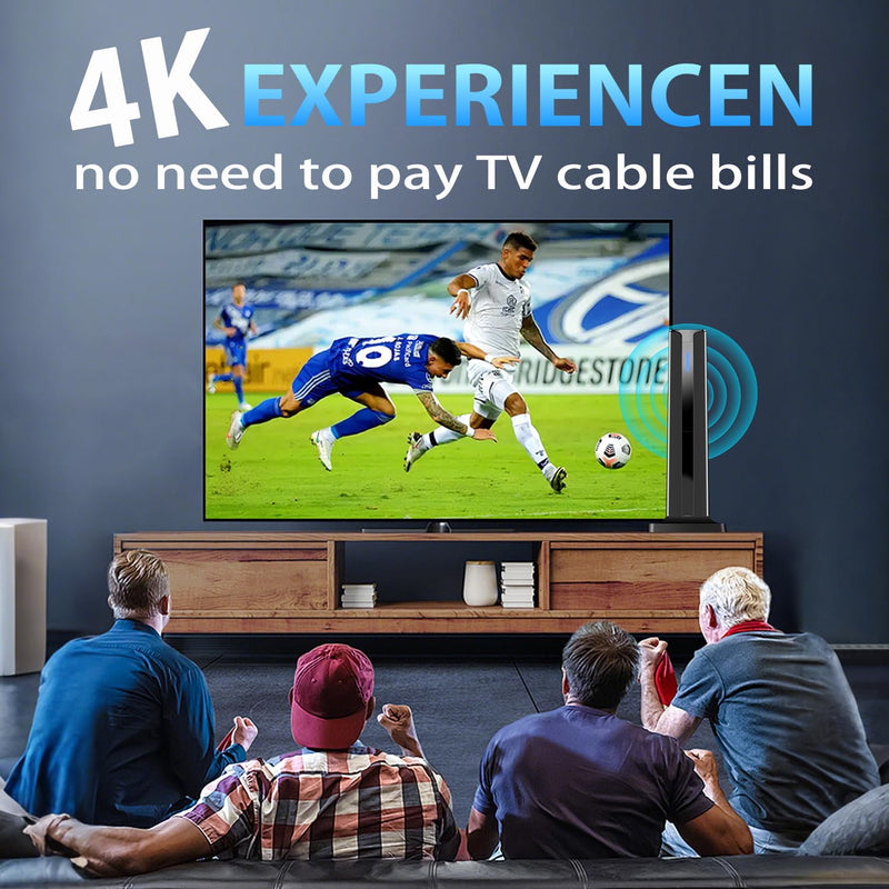 Digital TV Antenna Indoor, 2026 HD Antenna for Smart TV with 3M Stick Base 360°&Long Range Reception for Local Channels, Easy Setup Antena Without Cable(7.0 in) 7.0 IN