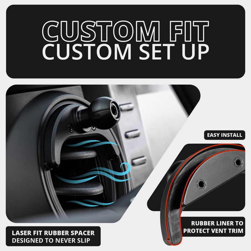 Tackform Link Vent Phone Mount Compatible with 2016-2023 Toyota Tacoma and 2014-2021 Toyota Tundra | Aluminum | Zero Slip, Anti-Scratch | Universal Holder Compatible with iPhone, Galaxy, More | Black