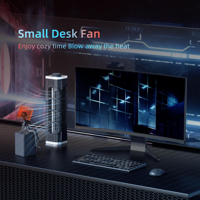 Laptop Cooler with Adjustable Stand, Laptop Cooling Pad 3-Speed Adjustable Small Desk Fan, USB Multi Function Laptop Cross-Flow Turbine Cooling Fan for Laptop Pad Tablet Phone (1691)