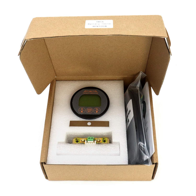 QWORK Battery Monitor Voltmeter Ammeter, Voltage Current Range 8V-80V, 0-100A Voltage Current Meter with 6.5 ft Custom Cable 8-80V 0-100A