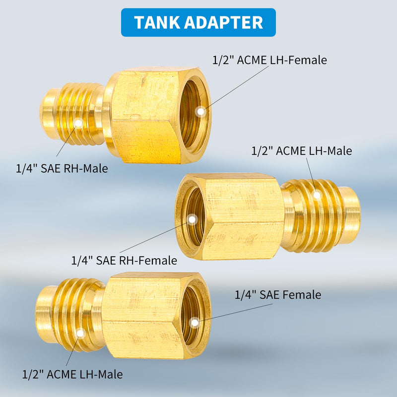 R1234YF Quick Couplers, R1234YF Adapter Kit, High/Low Pressure Side R1234yf Manual Connector Kit for AC Charging Style B