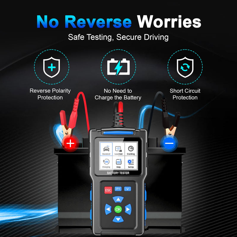 Battery Load Tester 12v Automotive, 20-2000 CCA Car Battery Tester and Alternator Tester for 24V Vehicles, BT300