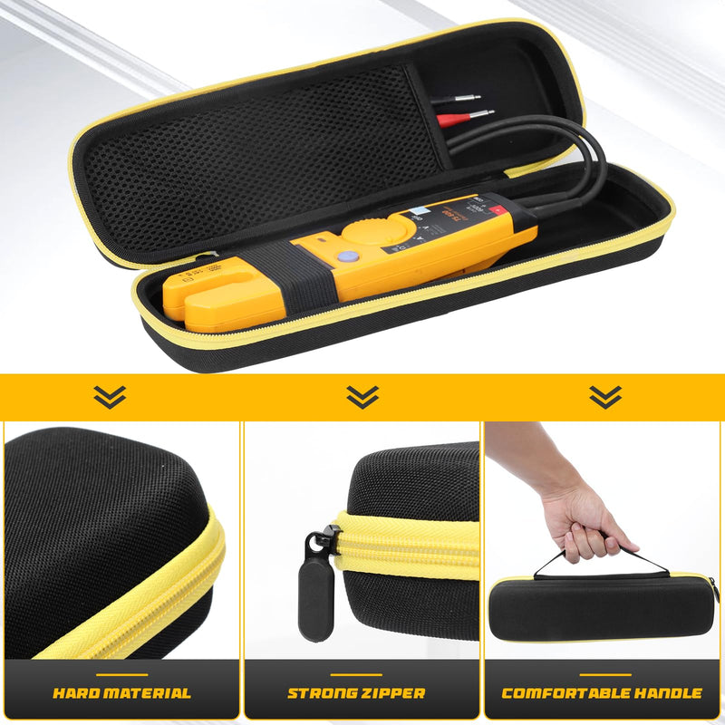 Hard Case Replacement Compatible with Fluke T5-1000/ T6-1000/ T5-600/ T6-600 Electrical Voltage Continuity Current Tester Organizer Holder, Black(Case Only)