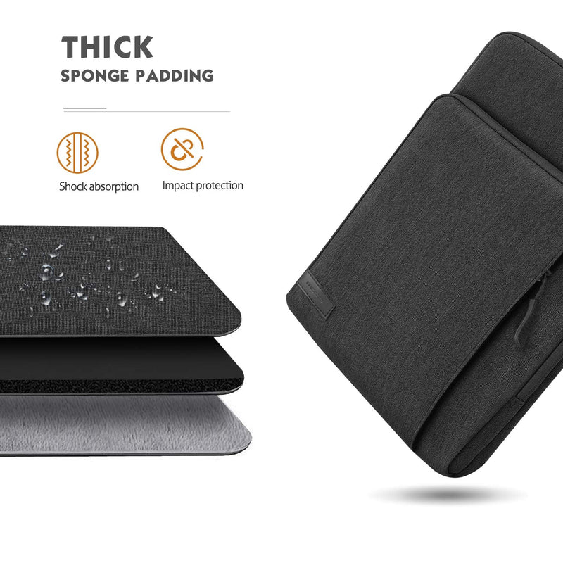 MoKo 9-11 Inch Tablet Sleeve Bag Carrying Case with Storage Pockets Fits New 11-inch iPad Pro M4/iPad Air M2 2024, iPad Air 5/4 10.9, iPad Pro 11, iPad 10/9/8th 10.9/10.2, Tab S8/S9 11,Black & Gray Black & Gray
