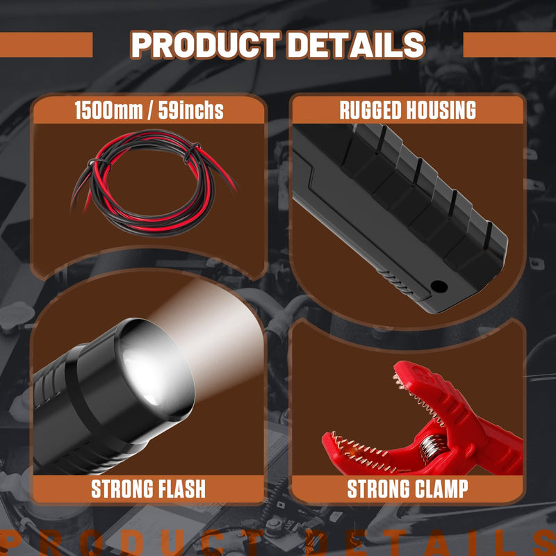 Timing Light Automotive 12V Engine Ignition Timing Light for 2&4 Stroke Petrol Engine Strong Flash & Multi-Protection Inductive Timing Lights for Car, Motorcycle