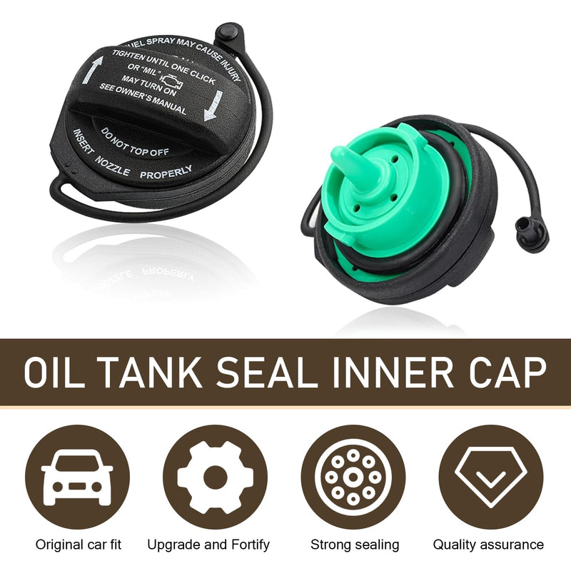 Pack-1 Car Fuel Tank Cap, 2.44" Waterproof Leakproof Sealing Cap, Fuel Filler Port Stay Closed Protective Cover Replacement 5C0201550T 5Q0201550L, Compatible with Volkswagen Audi (Black)