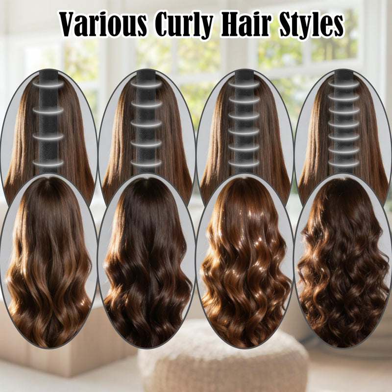 Heatless Curling Rods 3PCS, No Heat Hair Rollers with Satin Bonnet, Overnight Flexi Bars for All Hair Types(Black) Black