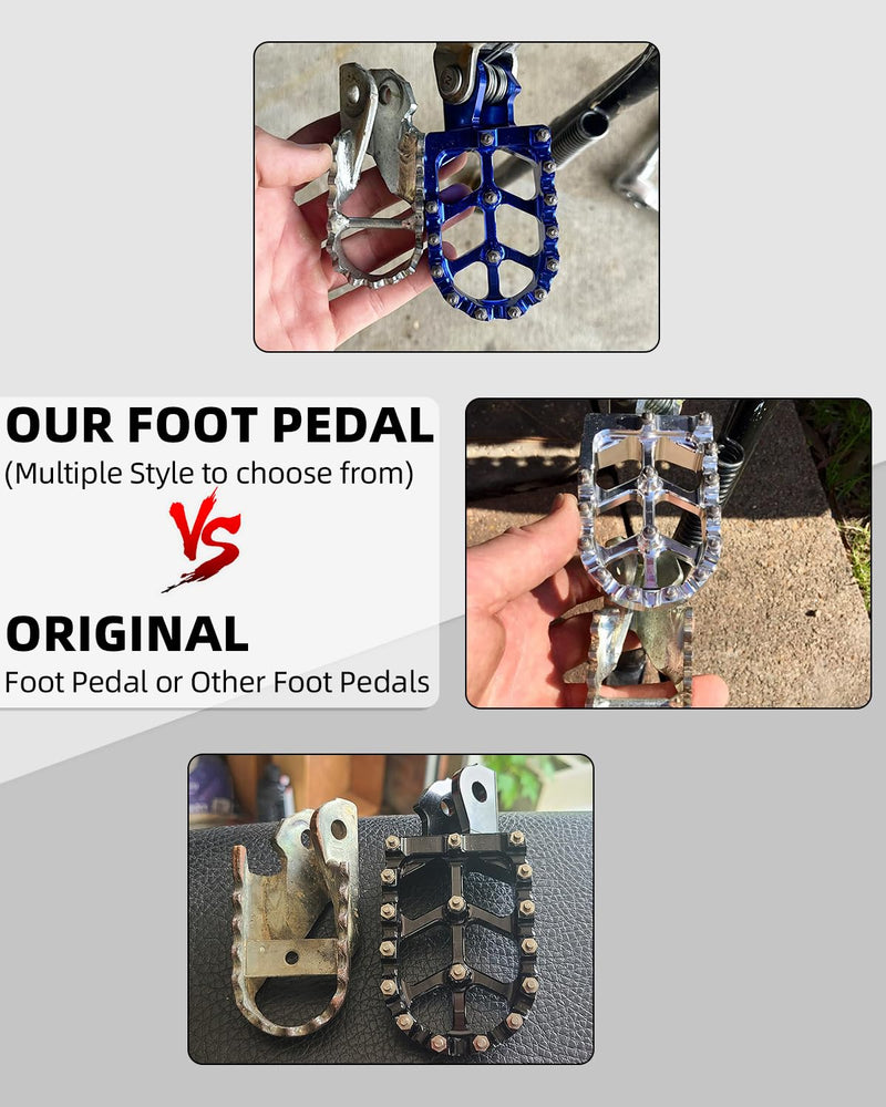 JFG RACING Dirt Bike Foot Pegs,7075 Aluminum CNC Pedals Rests for Surron Light Bee X and S/E Ride Pro S SS SR/CRF150F CRF230F 03-19/CRF250F 19-24/XR150L 15-24/KDX200 83-94-Black black