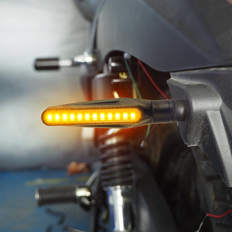 4PCS Motorcycle Turn Signals LED,Ultra-Bright 12 LED Front & Rear Motorcycle Blinkers with Sequential Flow Mode,Upgraded 12V Motorcycles Indicator Lights Motorcycles Parts