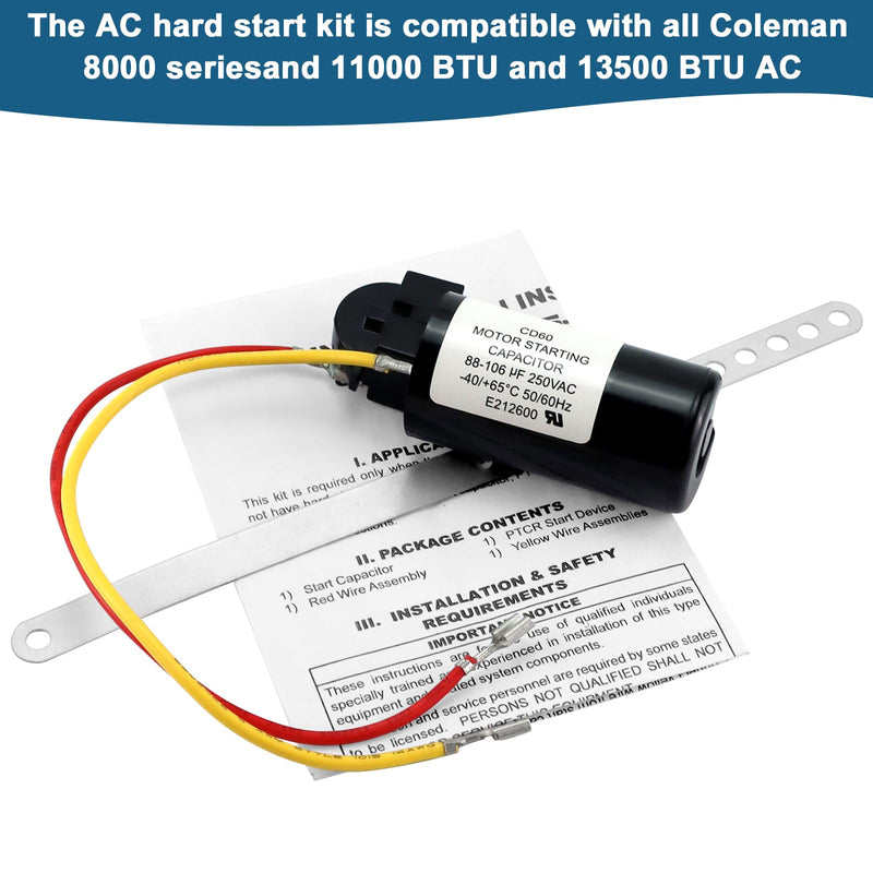 8333A9021 Air Conditioner Hard Start Kit by AMI PARTS,Fits for Coleman Hard Start Capacitor kit 8333a9021 PKG 8335-9021, and 9333-9021 105620-10-70 Replacement AC Hard Start Kit