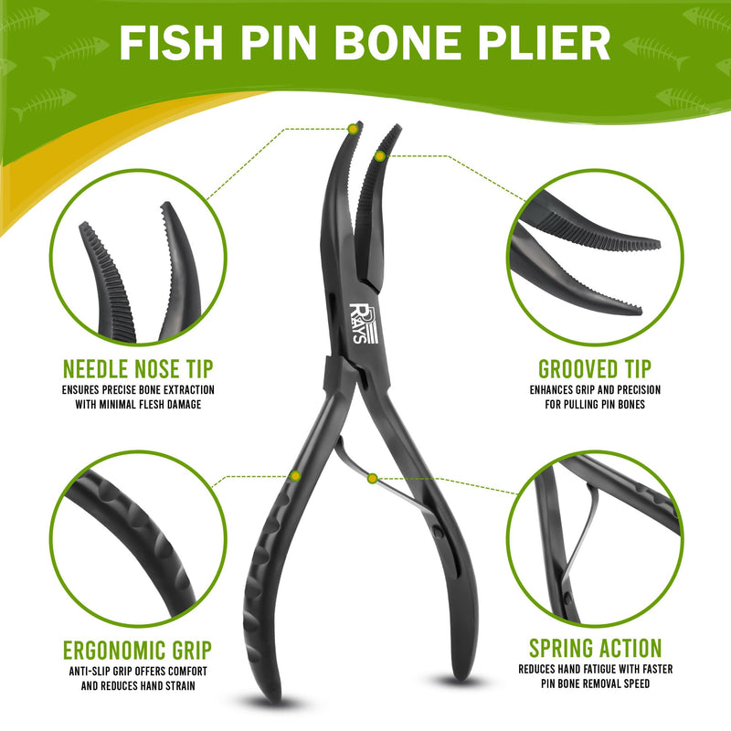 Fish Bone Pliers/Tweezers – Ergonomic Non-Slip Grip, Food-Grade Stainless Steel Deboner | Pin Bone Remover for Salmon, Trout & All Fish Fish Bone Pliers/Tweezers Set