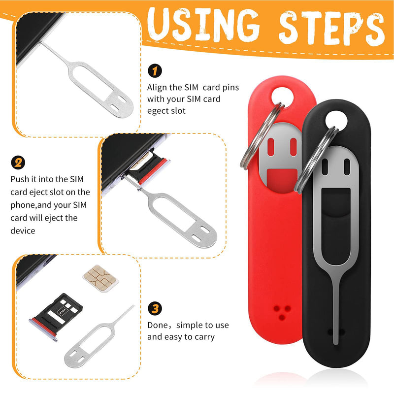 Ejector Tool,Needle Opener Removal Tools for Card - Detachable Keychain Charm Card Tray Eject Pin, Tray Opening Tool for Cell Phone Smartphone Black