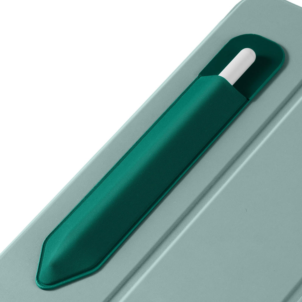 DTTO Pencil Holder for Apple Pencil 2nd & 1st Generation Case, New Apple Pencil Pro & USB-C Sleeve, Ultra-thin Elastic Stylus Protective Pouch with Adhesive Attached to iPad, Midnight Green