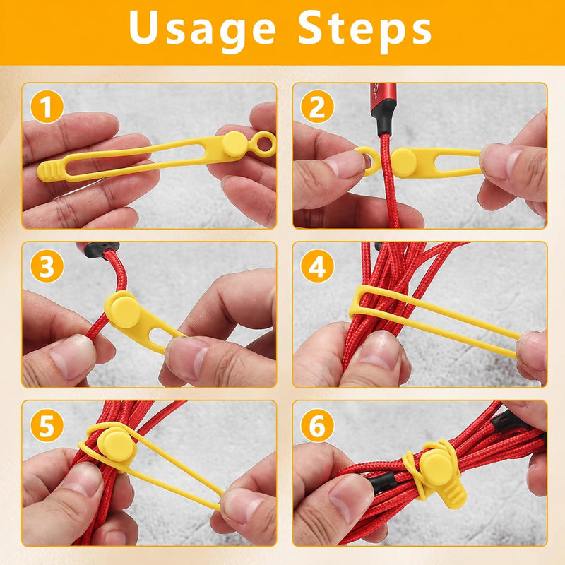 25 Pcs Silicone Cable Ties, Reusable Cord Organizer. | High Elasticity Cable Management Straps for Home Office Kitchen Appliances Cords Wires