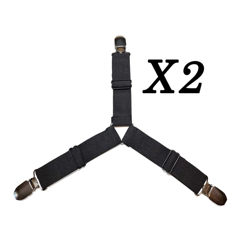 [Hood's Flags] Set of 2 Heavy-Duty Triangle Elastic Hood Cover Fasteners – Metal Clips with Bungee Cord for Car Hood Wraps