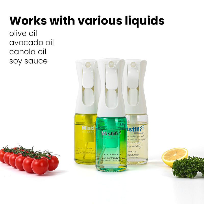 Mistifi Glass Oil Sprayer/Mister 5.1 fl oz (150ml), For Cooking Oil, Olive Oil, Soy Sauce, Vinegar, Non-Aerosol Refillable Dispenser, Spray Bottle (FS635 NiceSunset)