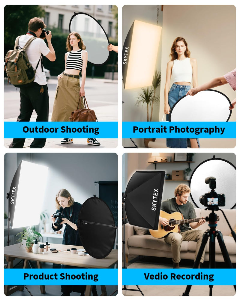 Skytex 32Inch/80CM 5in1 Portable Light Reflector with Bag,Silver/Gold/Translucent/White/Black Light Diffuser Studio Collapsible Reflectors Photography Accessories for Any Photography Situation