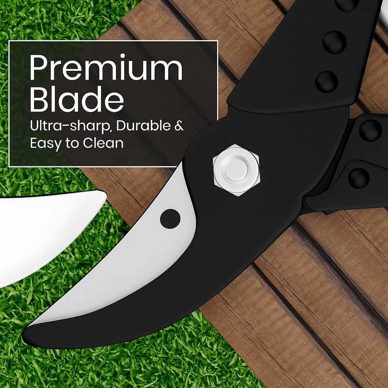 Pruning Shears – 8.9” Heavy Duty Gardening Scissors, Professional Bypass Pruners for Gardening, 1” Cut Capacity, Sharp Garden Clippers for Plants, Branches & Flower CLASSIC MAJOR 1.0