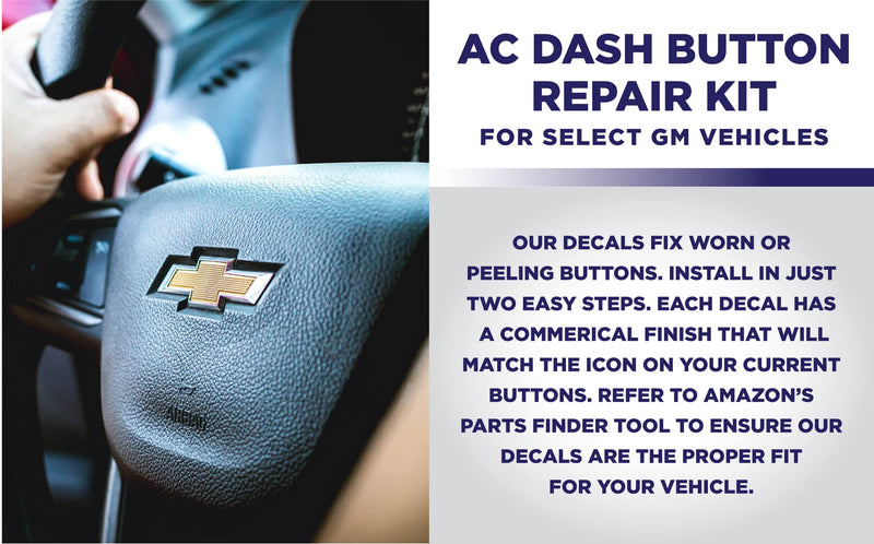 EcoAuto AC Dash Button Repair Kit for Select GM Vehicles - Fix Ruined Faded A/C Controls Premium Design & Made in USA (Pack of 2) 2 PACK