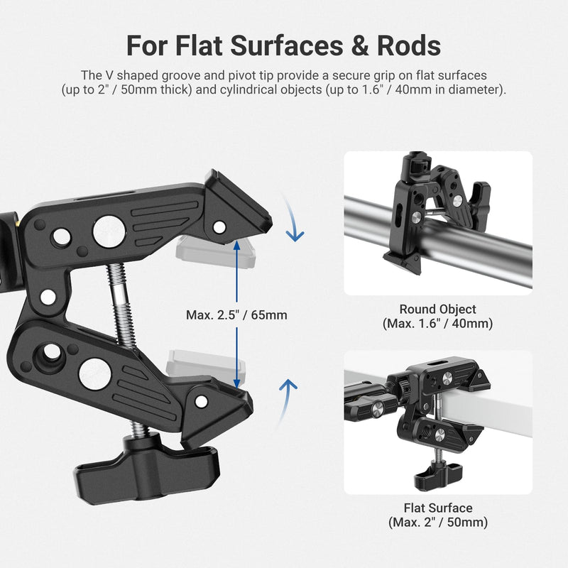 NEEWER BASICS 26.4" Magic Arm with Desk Clamp & Magnetic Overhead Phone Mount Holder Compatible with MagSafe iPhone Samsung Video Recording, DSLR Action Camera Webcam Mic Stand, Max Load 1.1 lb, UA062