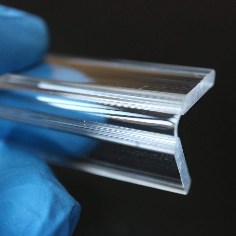 5 x 50mm, 2", low profile flex hinges, flexible living hinges, Transparent, Continuous Acrylic Piano Hinges,