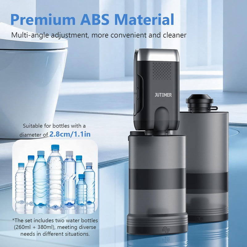 Electric Portable Bidet for Travel, JUTIMER 260ml+380ml Handheld Peri Bottle for Postpartum Care & Travel, USB Rechargeable Bidet Sprayer for Post-Surgery, Hemorrhoid Relief, Camping, Dual Spray Modes 640.0 milliliters Oval 1