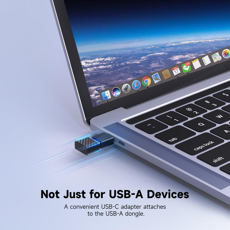 USB Bluetooth Adapter for PS5 - USB-C Wireless Audio Bluetooth 5.3 Transmitter with APTX Low Latency & aptX-Adaptive, Plug & Play for Headphone/Earbuds/PS4/Switch/Laptop/PC Black