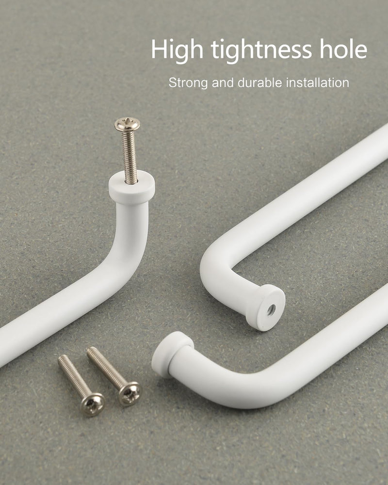 5 Pack Modern White Closet Door Pulls Kitchen Cabinets Handles 16-3/8 Inch Hole to Hole Extra Long Handles Drawer Pulls Furniture Hardware 16 3/8 Inch(416mm) 5