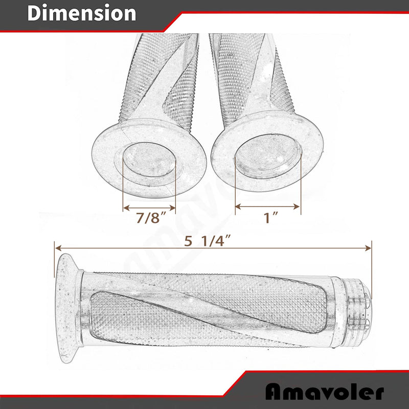 Universal Motorcycle Handlebar Grips Fits for Motorcycles with 7/8" Left Grip and 1" Right Black