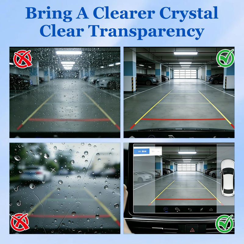 Car Camera Lens Protector, Car Backup Camera Protective Sticker, Clear High-Transparency Design, Anti-Rain Car Reversing Cameras Protection for Clear Vision Simple Adhesive Installation (2Boxes-4PCS)