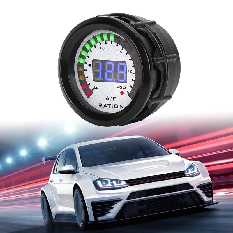KIMISS Air Fuel Ratio AFR Gauge Kit, 52mm Car Air Fuel Ratio Gauge LED Blue Digital for 12V 4/6/8 Cylinder Gasoline Vehicle