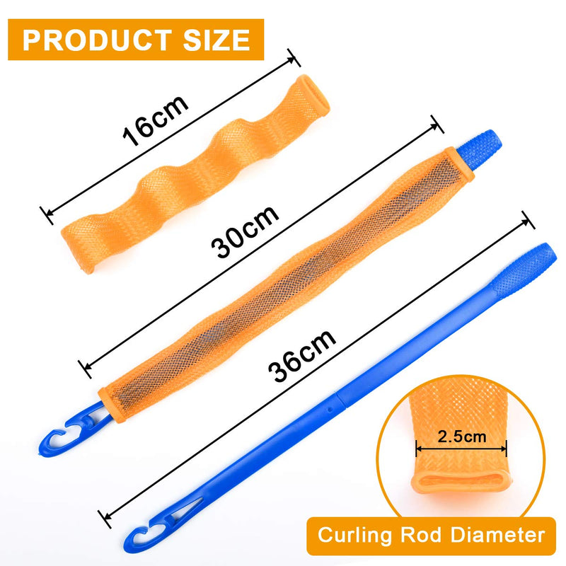 URAQT No Heat Hair Rollers, 24pcs Curlers Styling Kit with Hooks, Wave Curlers for Long & Short Hair, DIY Hairstyle Tools 30cm 30 cm