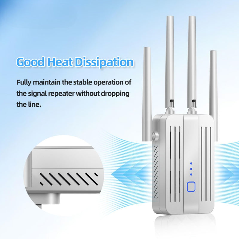 WiFi Extender Fastest Wireless Signal Booster 1200Mbps Dual Band (5.8GHz and 2.4GHz) WiFi Extender Signal Booster WiFi Repeater with Ethernet Port Covers 10k+ Sq.Ft and Connects 50+ Devices