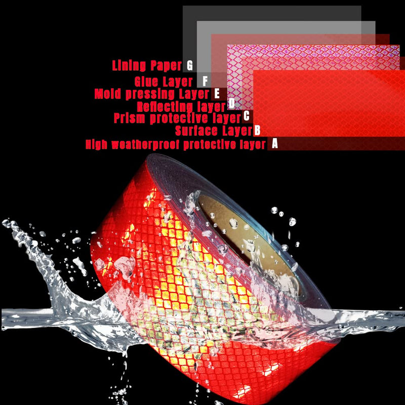  [AUSTRALIA] - Reflective Tape 2 inch Wide 75 FT Long High Intensity Red Trailer Reflector Safety Conspicuity Tape for Vehicles Trucks Bikes Cargos Helmets 2IN*75FT