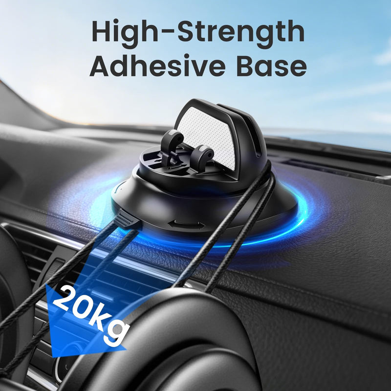 Car Phone Holder Dashboard Phone Mount for Car 360 Degree Rotation Silicone Non-Slip for Various Dashboards,Adjustable Spring Clip Desk Phone Stand Compatible with All Smartphones