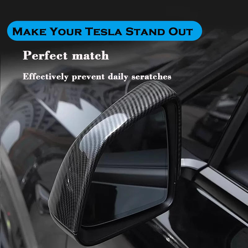 YHCDSEA Rearview Mirror Guard Cover for Tesla Model 3, Side Mirror Cover Exterior Accessories fit for Tesla Model 3 2017-2026 (Glossy Carbon Fiber Pattern) Glossy Carbon Fiber Pattern