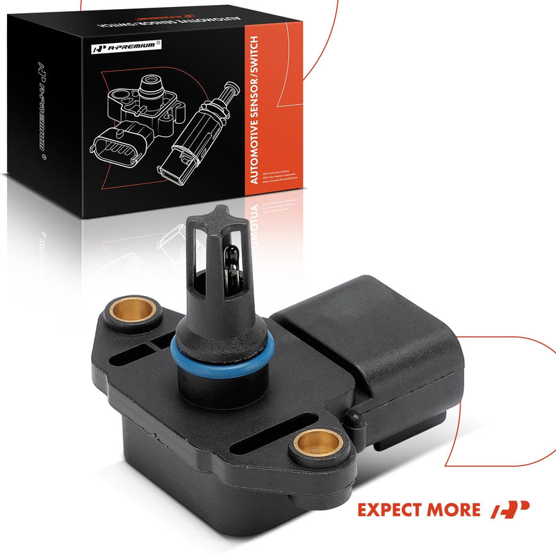 A-Premium Manifold Pressure (MAP) Sensor [4 Pins] Compatible with Jaguar XF 2009, Super V8 2007-2009, XJR 2007-2009, XKR 2003-2006, S-Type, X-Type & Land Rover Range Rover Sport & Lotus Exige