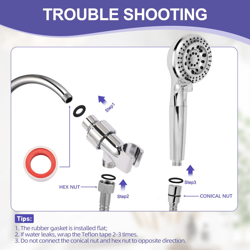 Filtered Shower Head with Handheld, High Pressure, 10 Spray Mode, Shower Head with Filters for Hard Water, Remove Chlorine, Reduce Dry Itchy Skin
