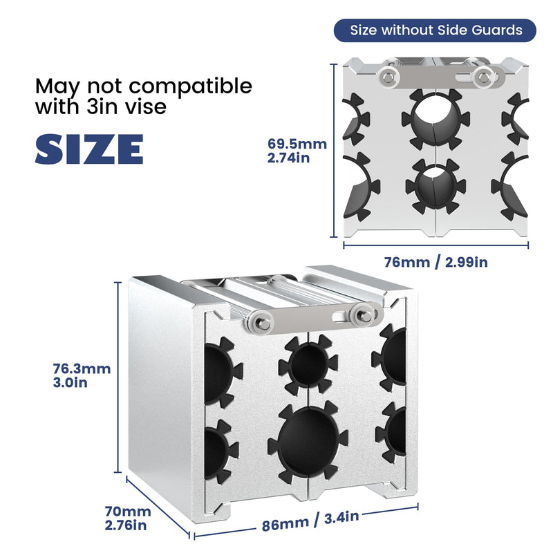 Universal Clamp Collets Barrel with 4 Openings, Constructed from Aircraft Grade Aluminum with Thick Anti-slip Non-Marring Surface