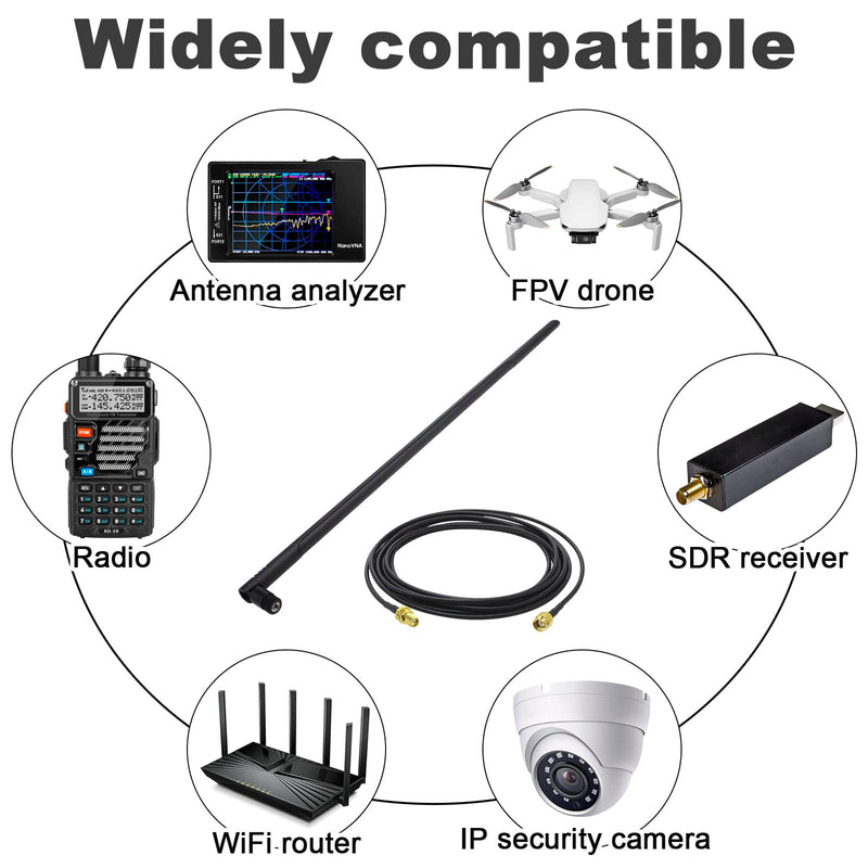 External WiFi Bluetooth Antenna 22DBI Long Range MIMO RP-SMA Male Aerial Antenna and 10FT RP-SMA RG174 Extension Cable for Wireless Router Network Devices PC Camera USB Adapter 2pcs